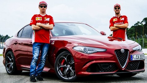 Emoțiile câștigă – Sebastian Vettel și Kimi Raikkonen au dus-o pe Giulia pe circuit